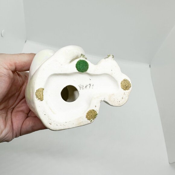 Vintage Lefton Luster Iridescent Cat Floral Flower Crown Pastel Rhinestone *FLAW - Picture 6 of 8